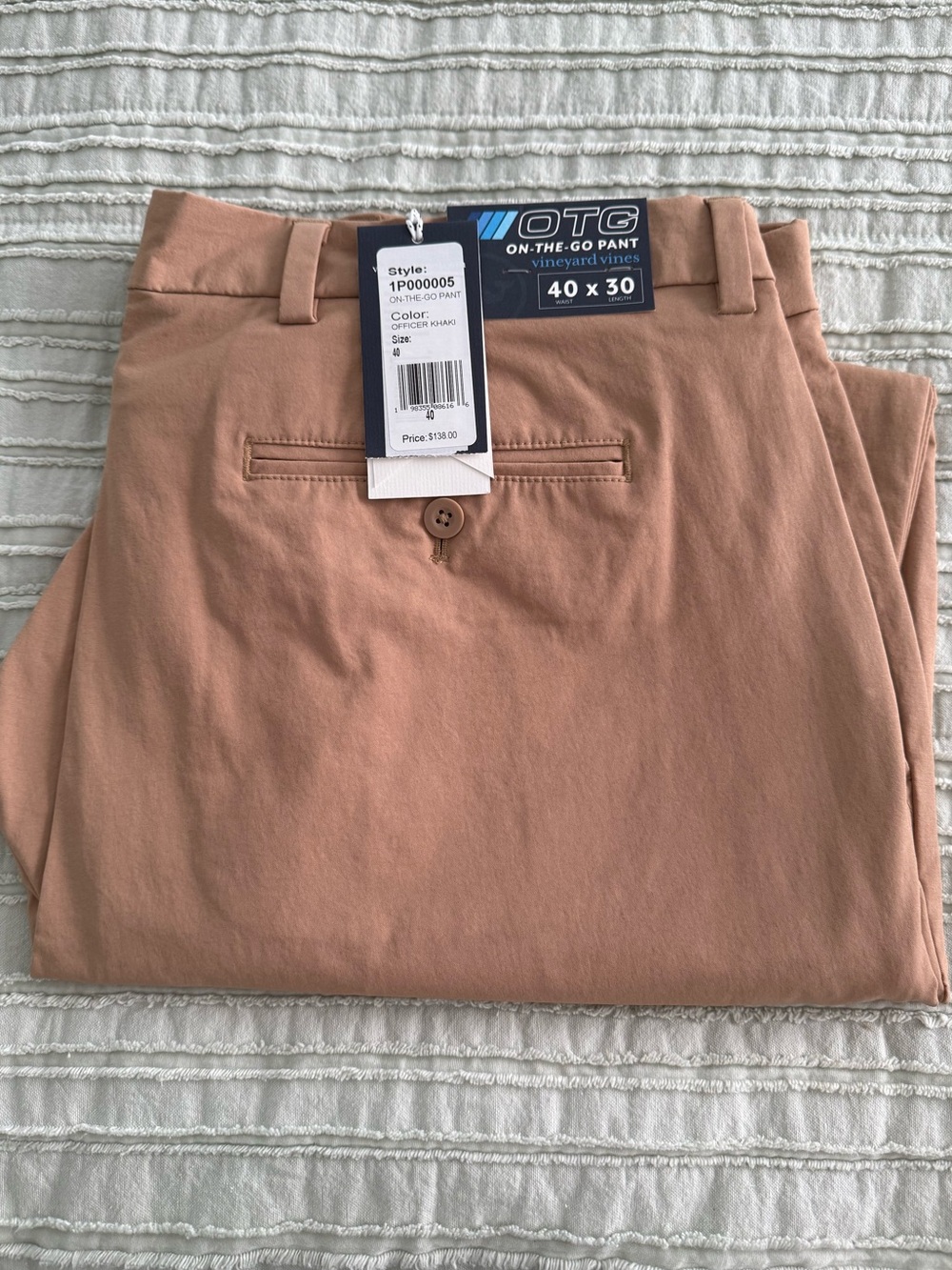 Vineyard Vines Men’s OTG Pants size 40 Officer Khaki NWT